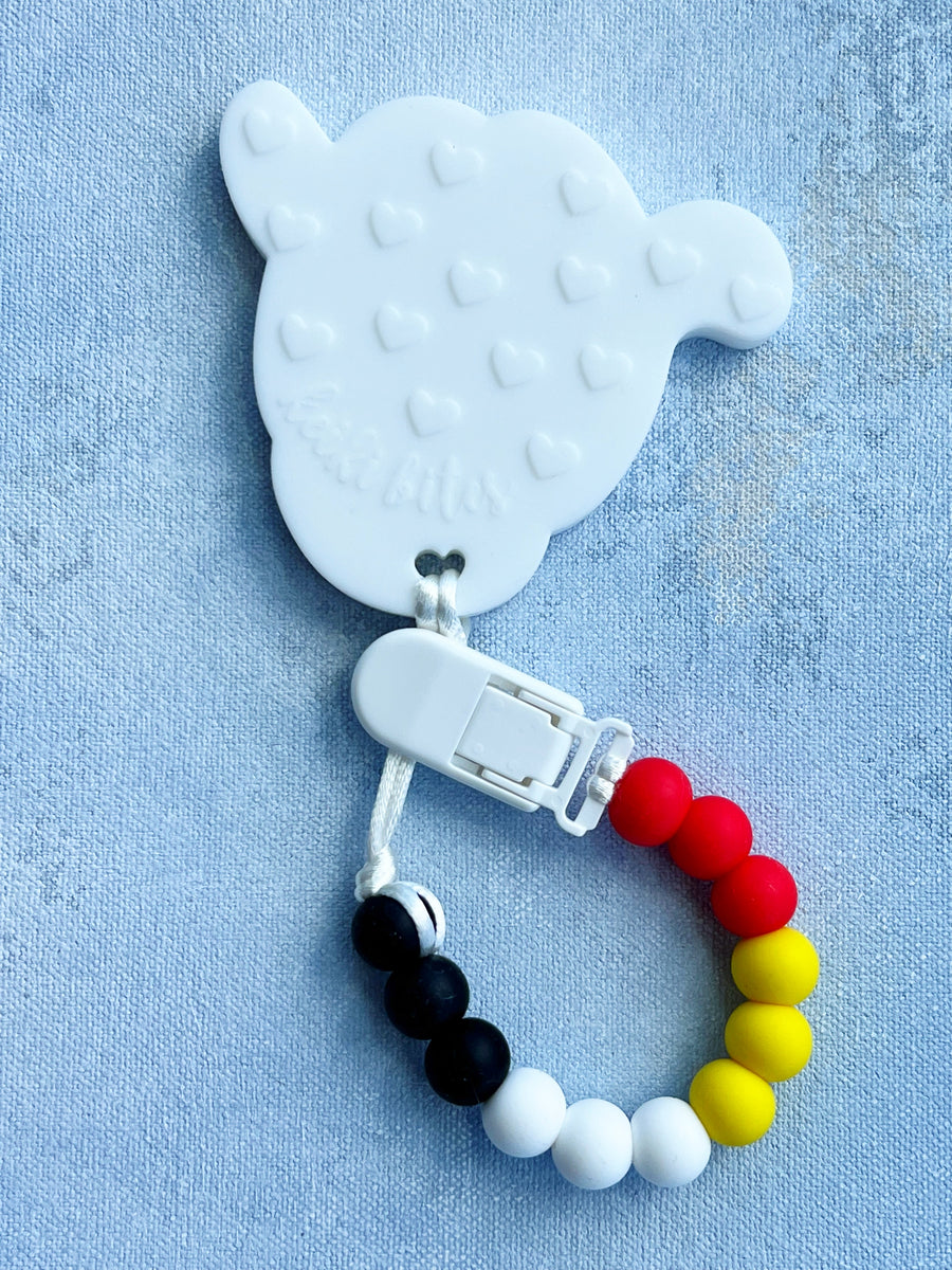 Mickey Teether Keiki Bites | Mickey Shaka Teether with Clip – Hopscotch